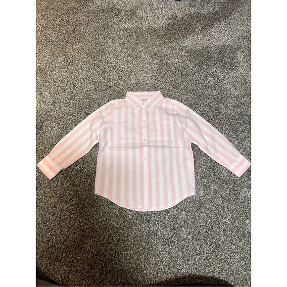 Janie and Jack pink and white button down size 2T - Picture 1 of 4